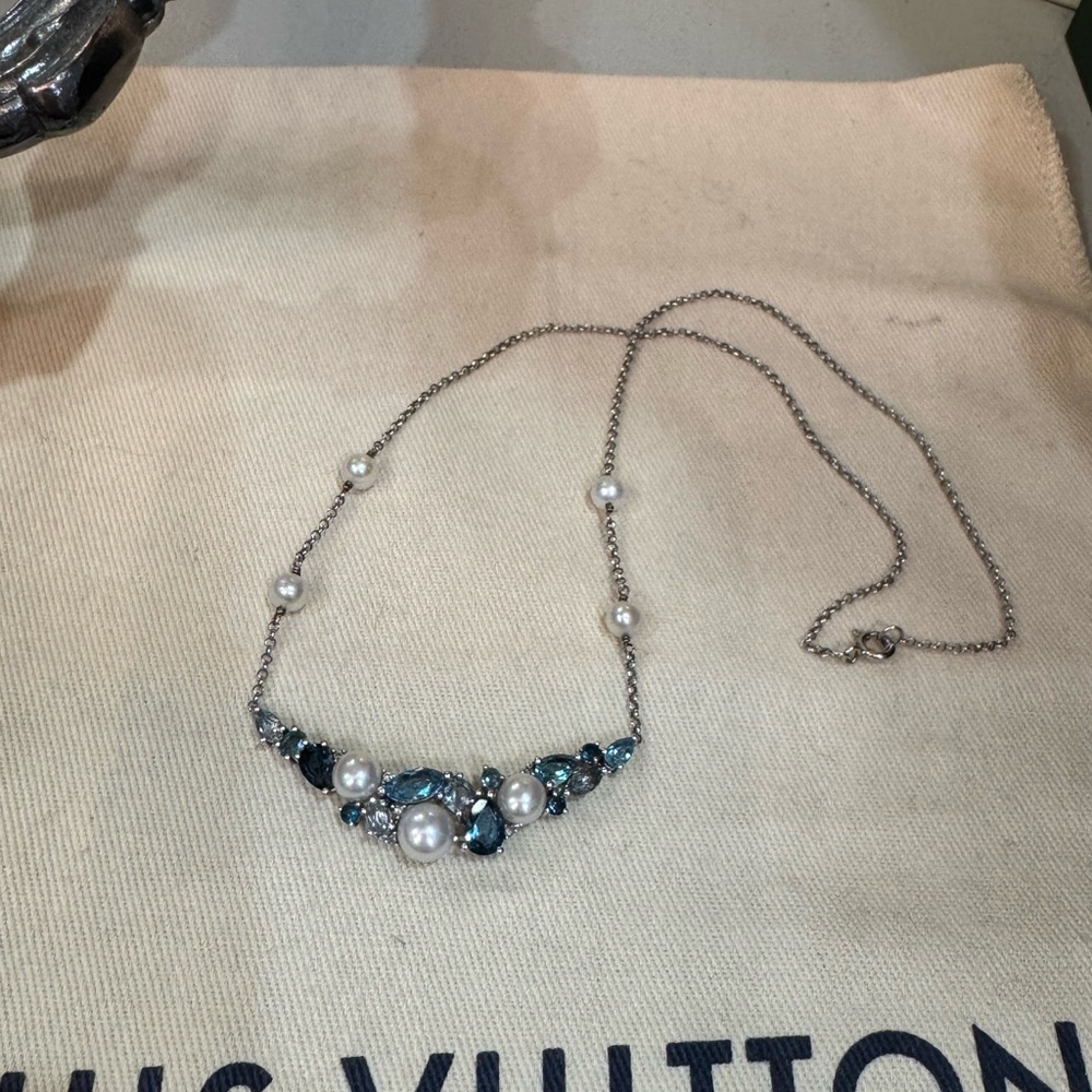 Topaz, Pearl & Sterling Silver Necklace